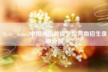 如东中国消防救援学院河南招生录取分数