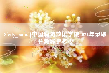 如东中国消防救援学院2024年录取分数线是多少