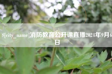如东消防教育公开课直播2024年9月6日
