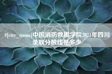 如东中国消防救援学院2021年四川录取分数线是多少