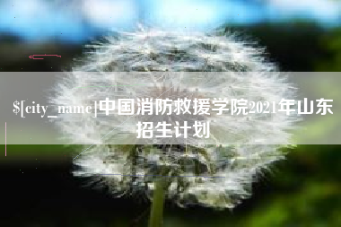 如东中国消防救援学院2021年山东招生计划