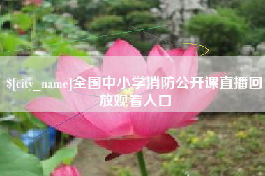 如东全国中小学消防公开课直播回放观看入口