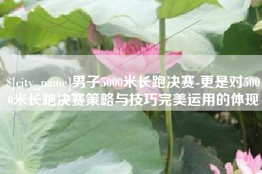 如东男子5000米长跑决赛-更是对5000米长跑决赛策略与技巧完美运用的体现